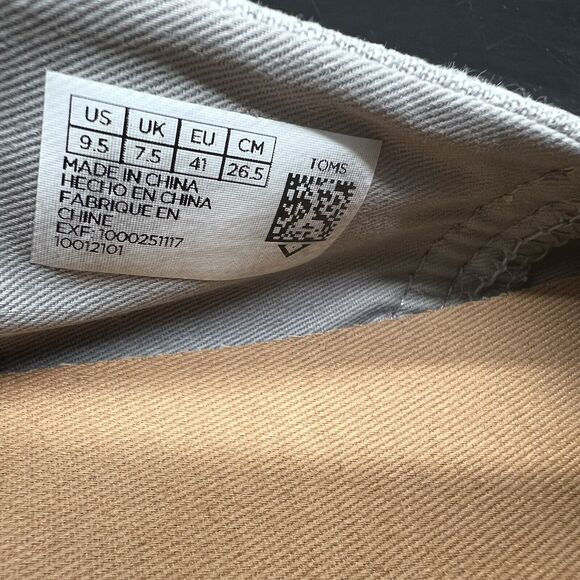 TOMS Musical Notes Canvas Slip-on Shoes Womens Size 9.5 Mocs Music Gray White - Picture 8 of 11